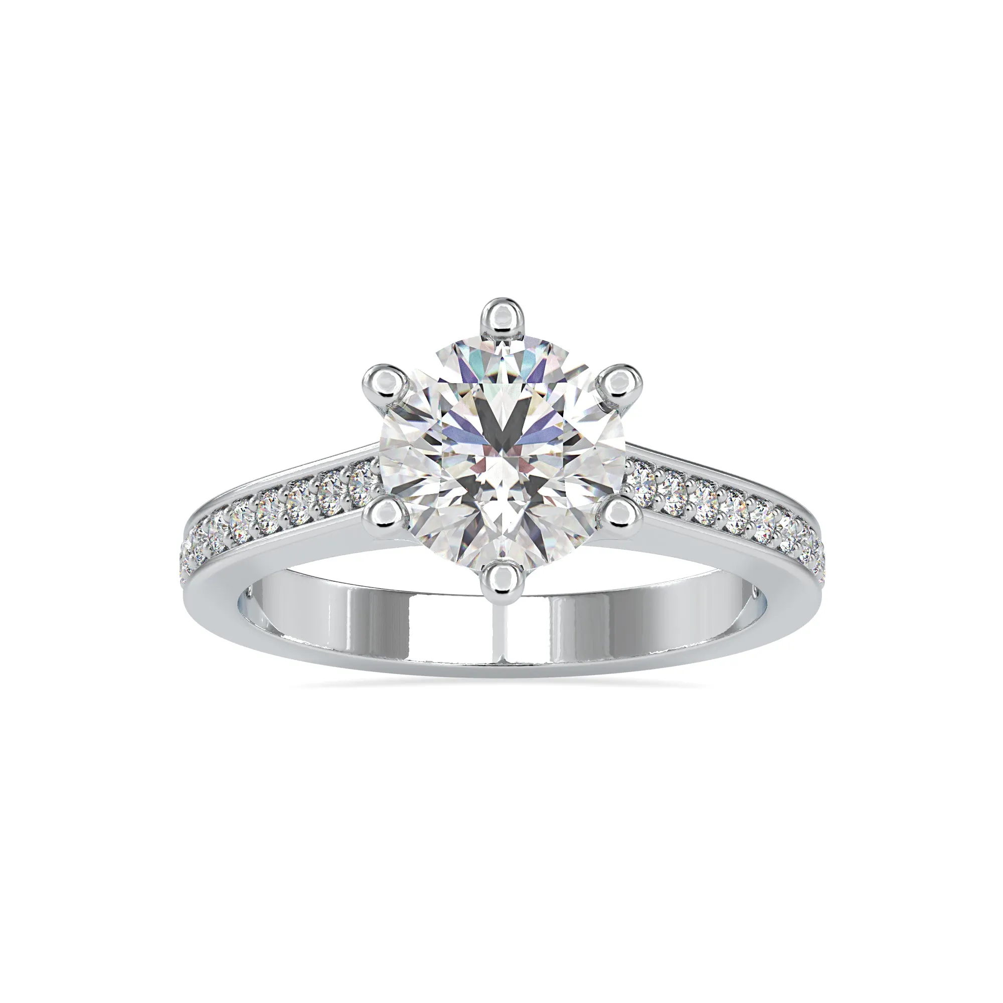0.50cts. Solitaire Platinum Diamond Shank Engagement Ring JL PT 0023