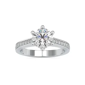 0.50cts. Solitaire Platinum Diamond Shank Engagement Ring JL PT 0023