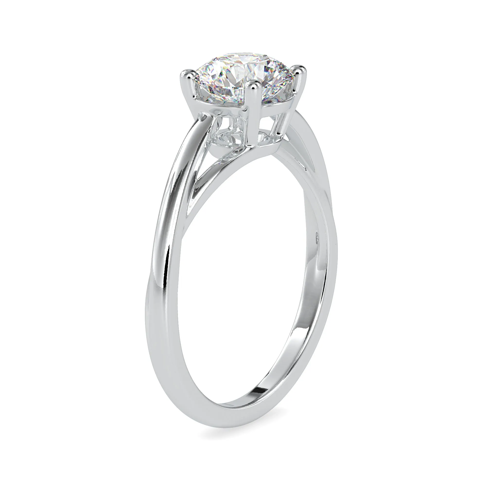 0.50cts. Solitaire Platinum Shank Engagement Ring JL PT 0199