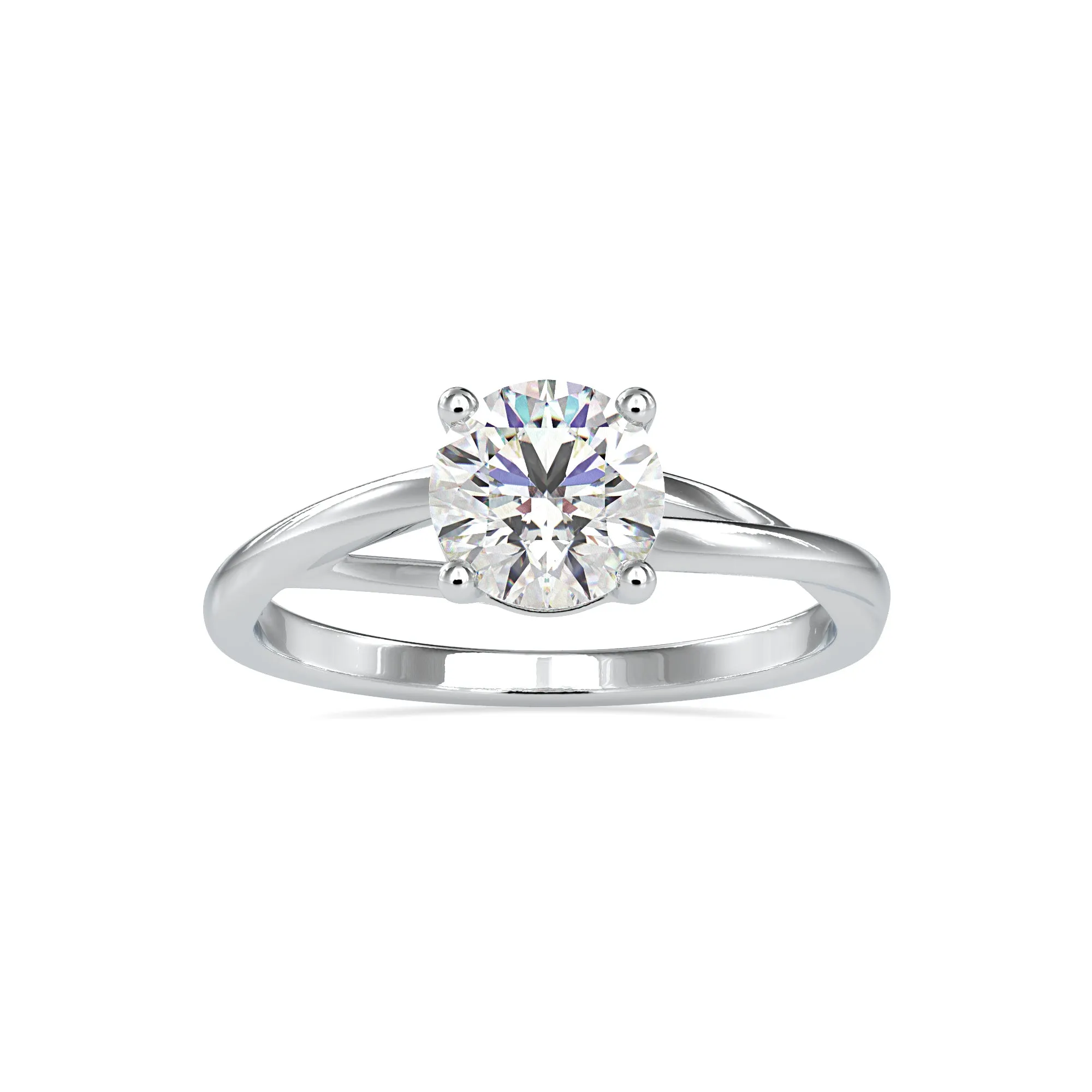 0.50cts. Solitaire Platinum Shank Engagement Ring JL PT 0199