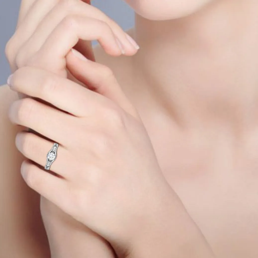 0.70 cts Platinum Solitaire Ring for Women JL PT 1152