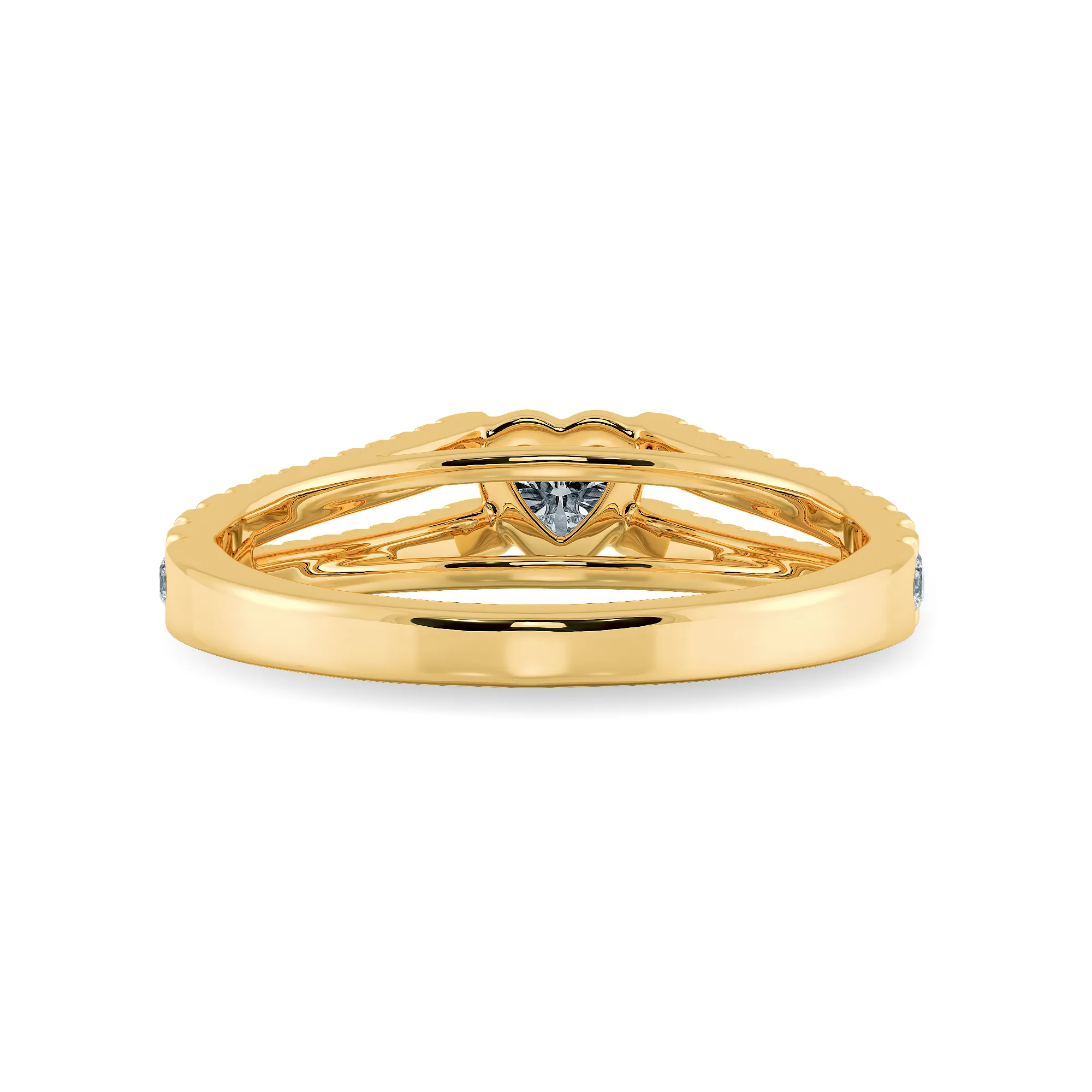 0.70cts. Heart Cut Solitaire Diamond Split Shank 18K Yellow Gold Ring JL AU 1181Y-B