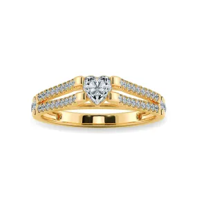 0.70cts. Heart Cut Solitaire Diamond Split Shank 18K Yellow Gold Ring JL AU 1181Y-B