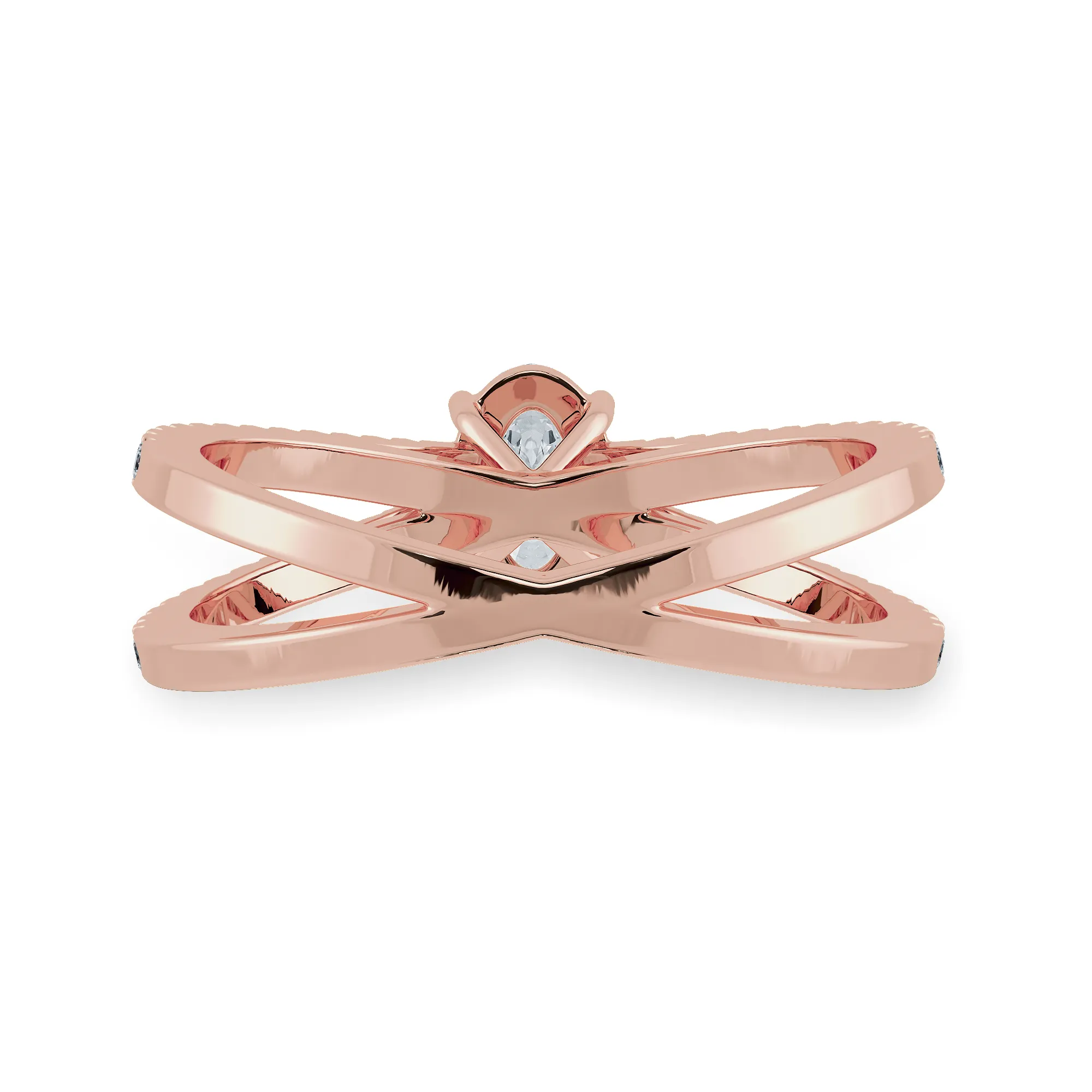 0.70cts. Oval Cut Solitaire Diamond Split Shank 18K Rose Gold Ring JL AU 1174R-B