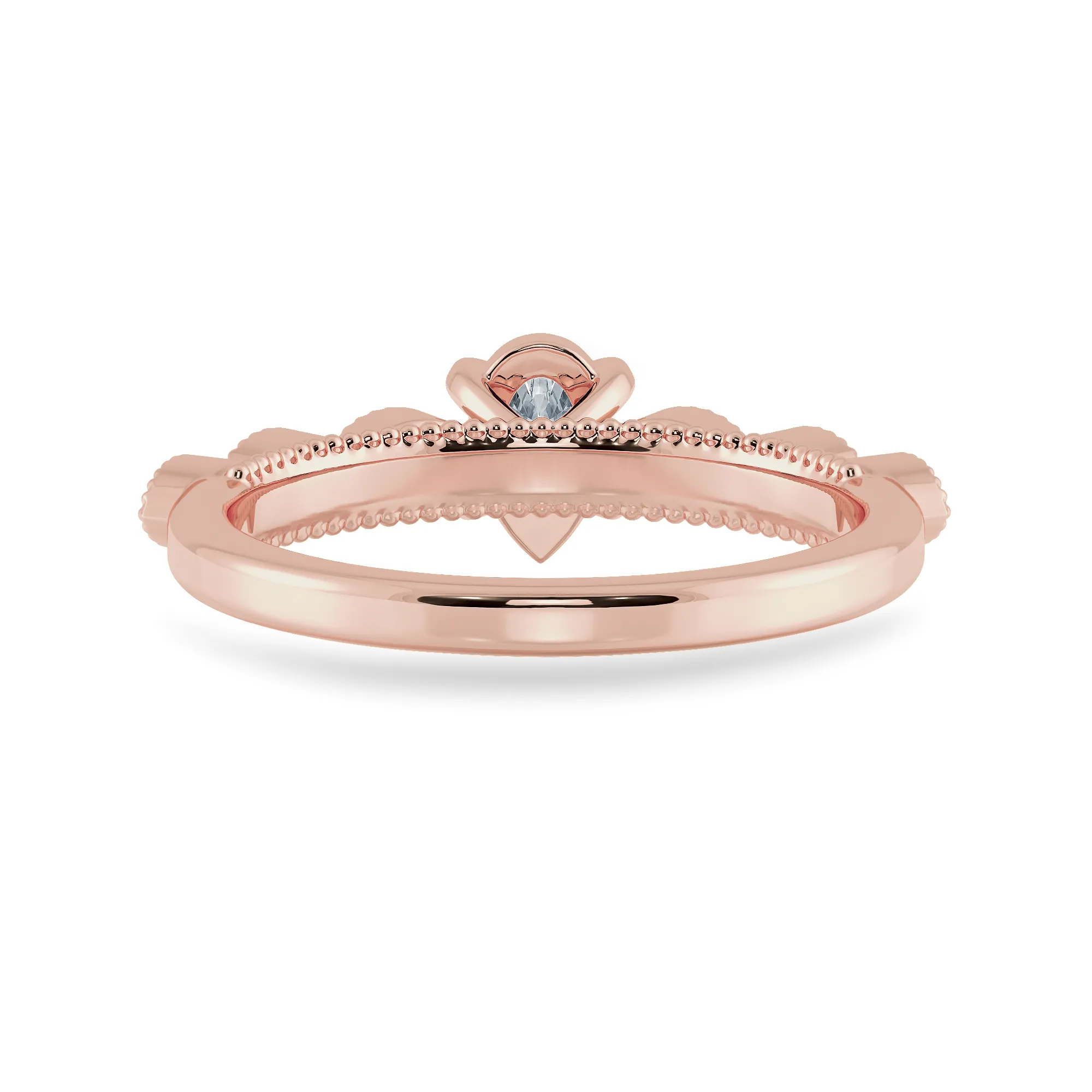 0.70cts. Pear Cut Solitaire with Marquise Cut Diamond Accents 18K Rose Gold Ring JL AU 2018R-B