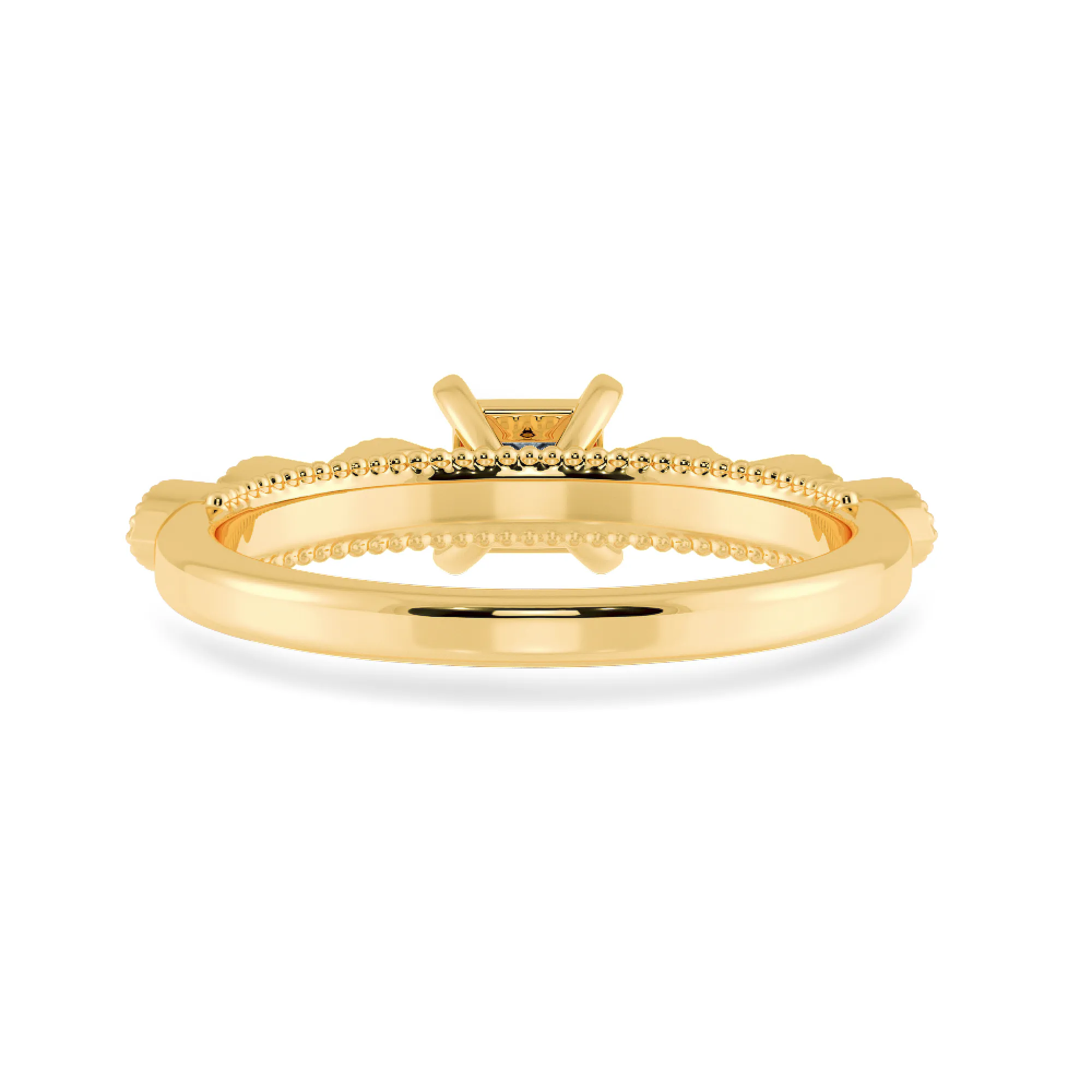 0.70cts. Princess Cut Solitaire with Marquise Cut Diamond Accents 18K Yellow Gold Ring JL AU 2012Y-B