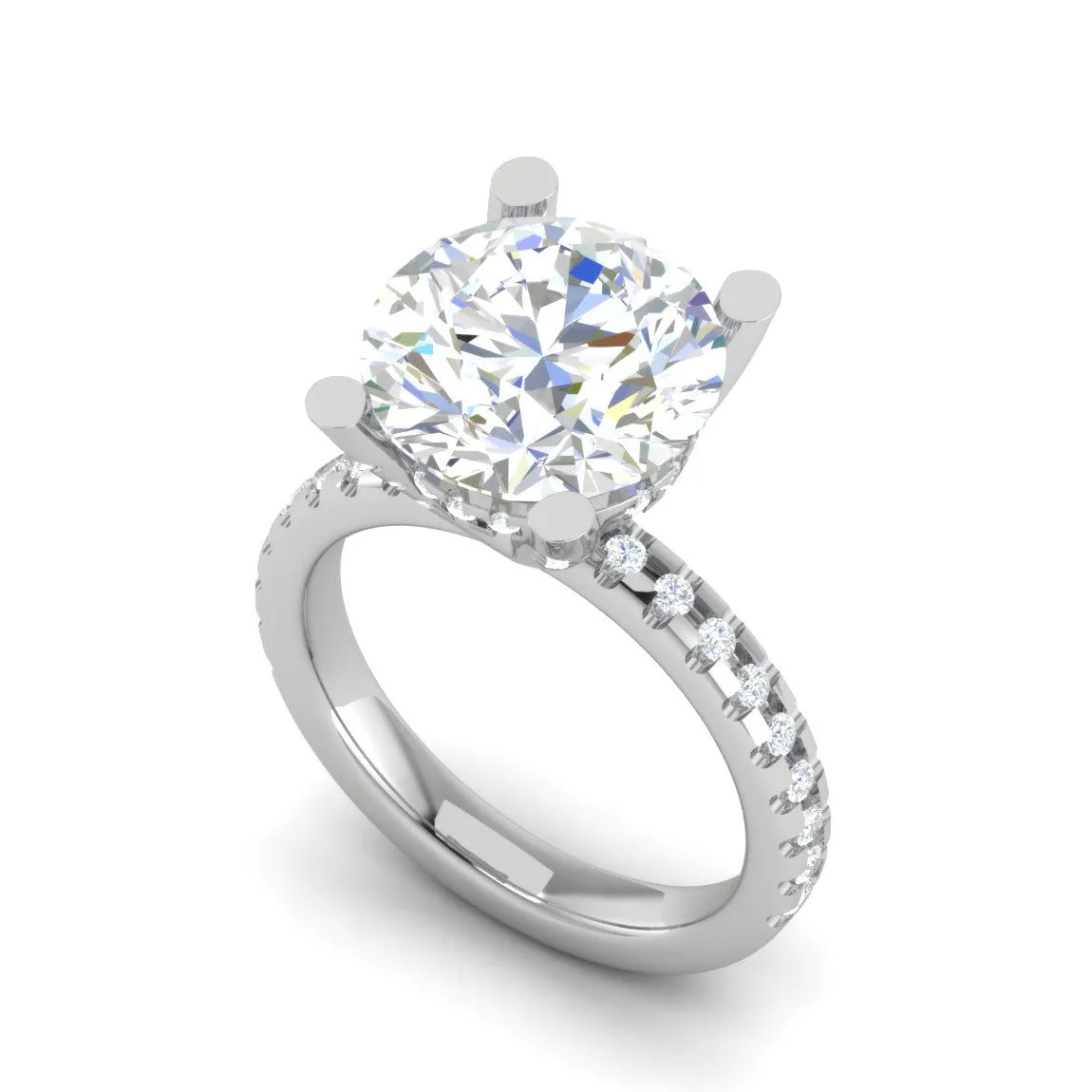 0.70cts. Solitaire Diamond Shank Platinum Ring JL PT 50974