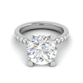 0.70cts. Solitaire Diamond Shank Platinum Ring JL PT 50974