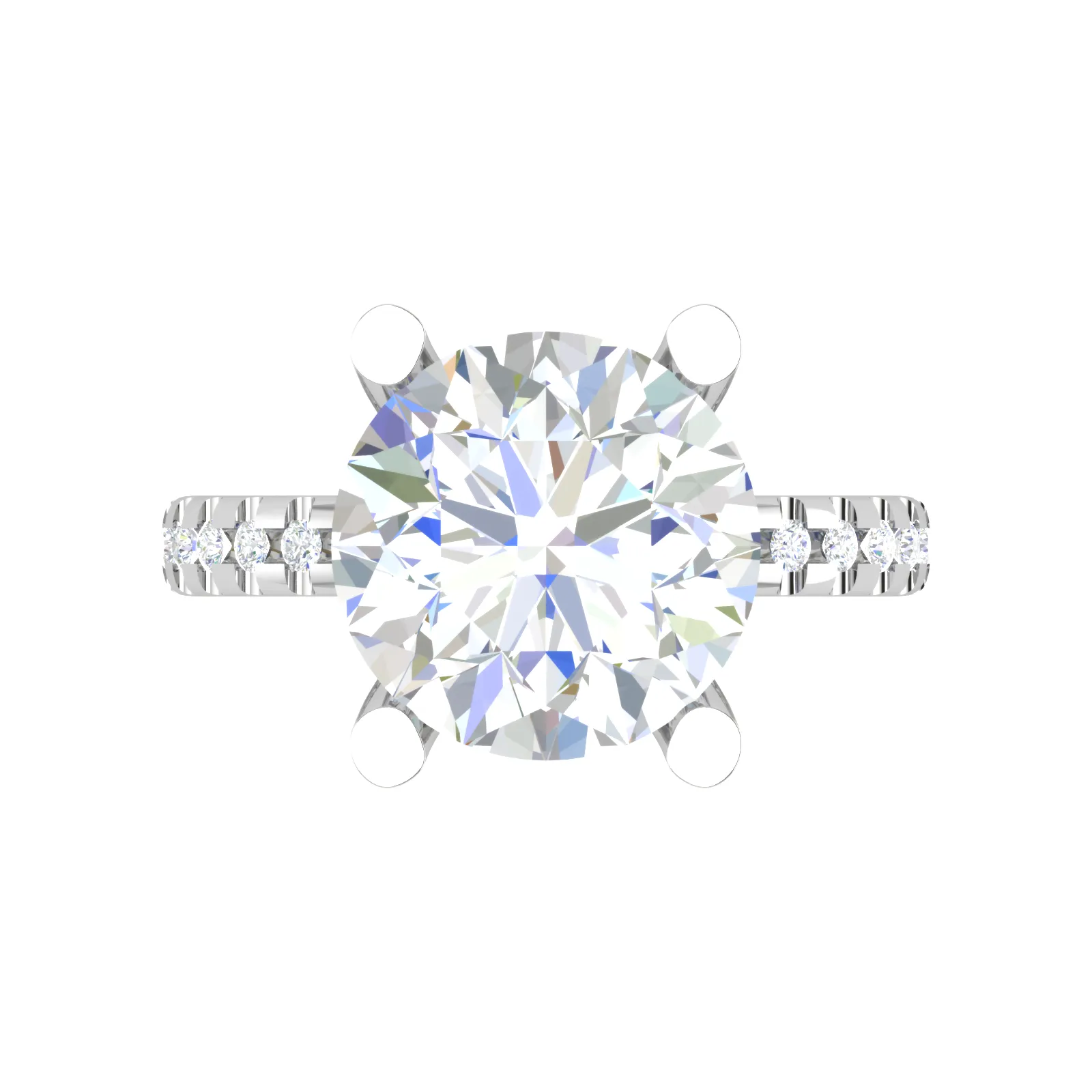 0.70cts. Solitaire Diamond Shank Platinum Ring JL PT 50974