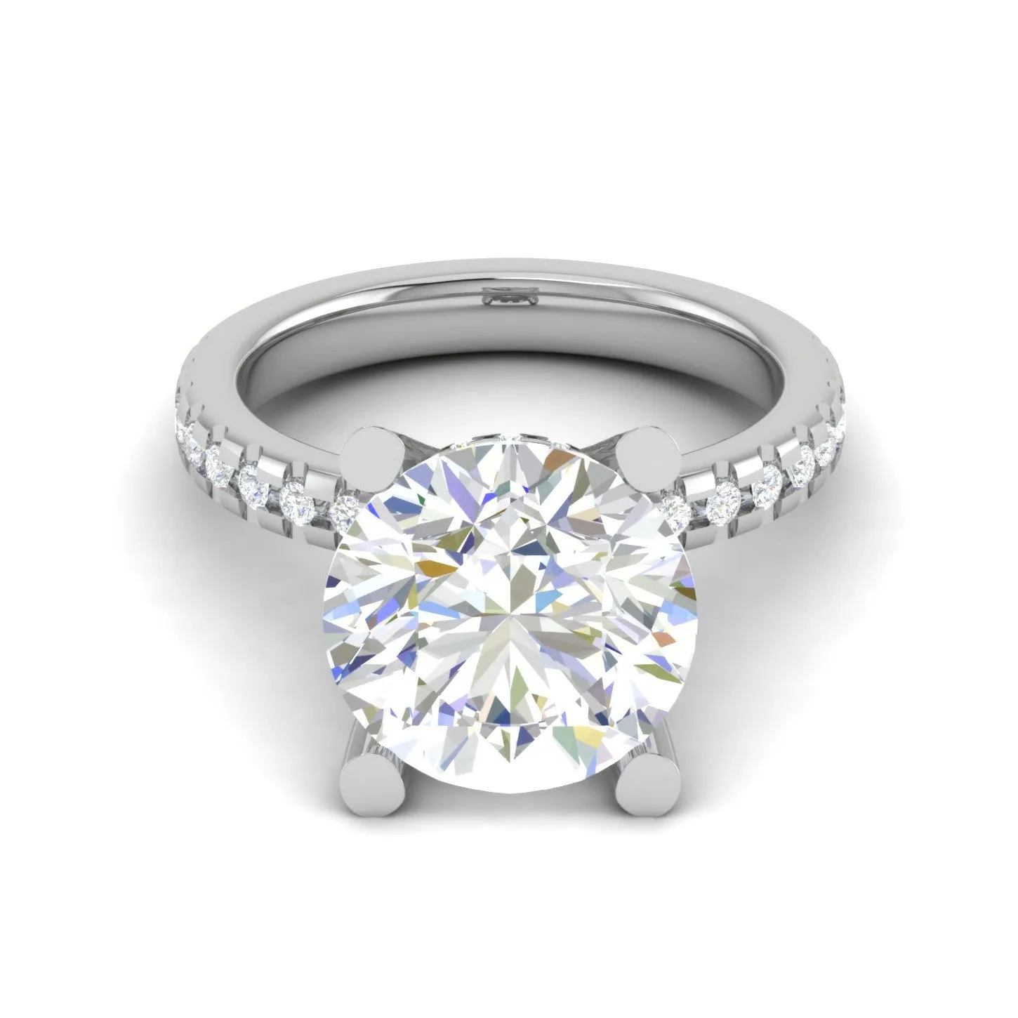 0.70cts. Solitaire Diamond Shank Platinum Ring JL PT 50974