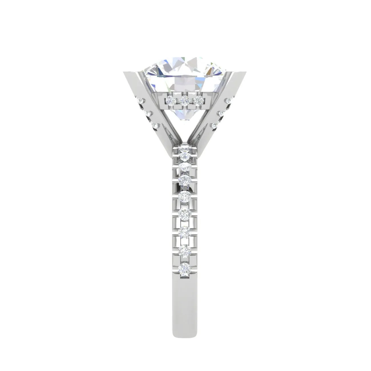 0.70cts. Solitaire Diamond Shank Platinum Ring JL PT 50974
