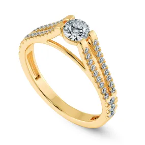 0.70cts. Solitaire Diamond Split Shank 18K Yellow Gold Solitaire Ring JL AU 1177Y-C