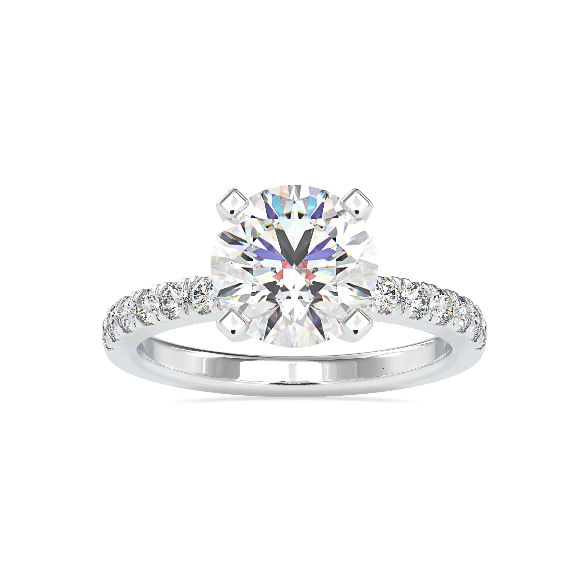 0.70cts. Solitaire Platinum Diamond Shank Engagement Ring JL PT 0114