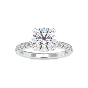 0.70cts. Solitaire Platinum Diamond Shank Engagement Ring JL PT 0114