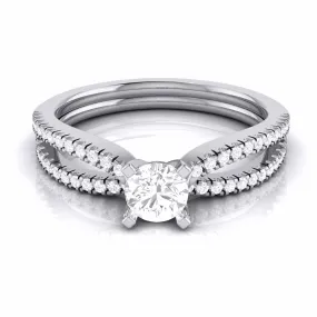 1-Carat Lab Grown Platinum Solitaire Engagement Ring with Split Shank JL PT LG G R-22-B