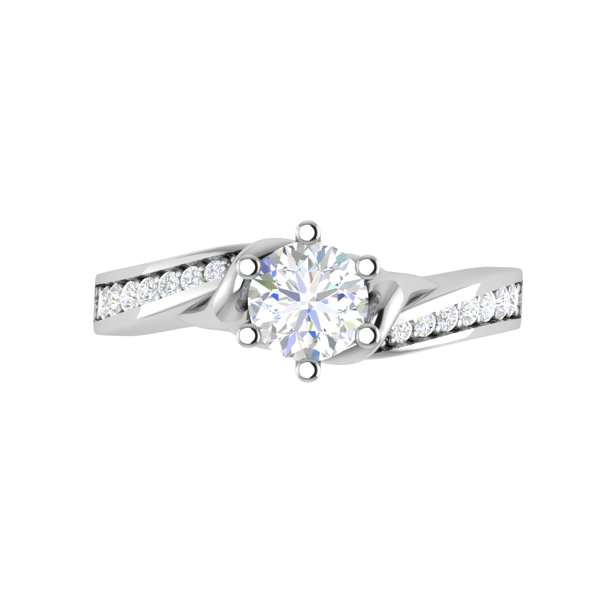 1-Carat Lab Grown Solitaire Platinum Diamond Shank Engagement Ring JL PT LG G WB6004E-B
