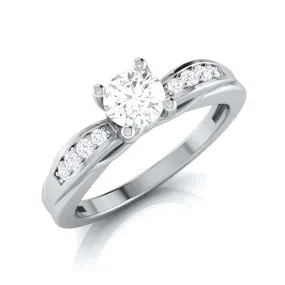 1-Carat Lab Grown Solitaire Platinum Engagement Ring with a Hidden Heart JL PT LG G-118-C