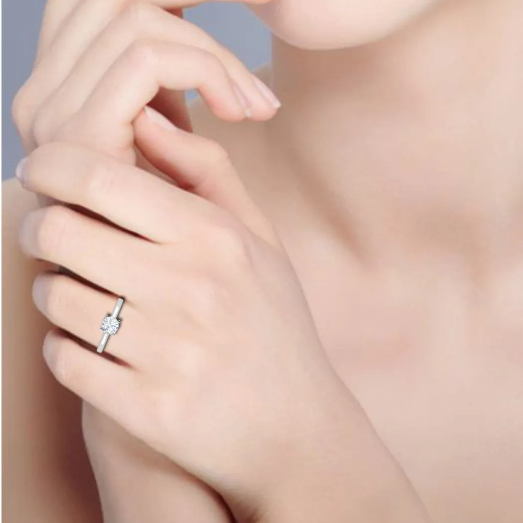 1-Carat Lab Grown Solitaire Platinum Ring for Women JL PT RS LG G 128-B