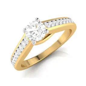 1-Carat Solitaire 18K Yellow Gold Diamond Shank Ring JL AU G 120Y-C