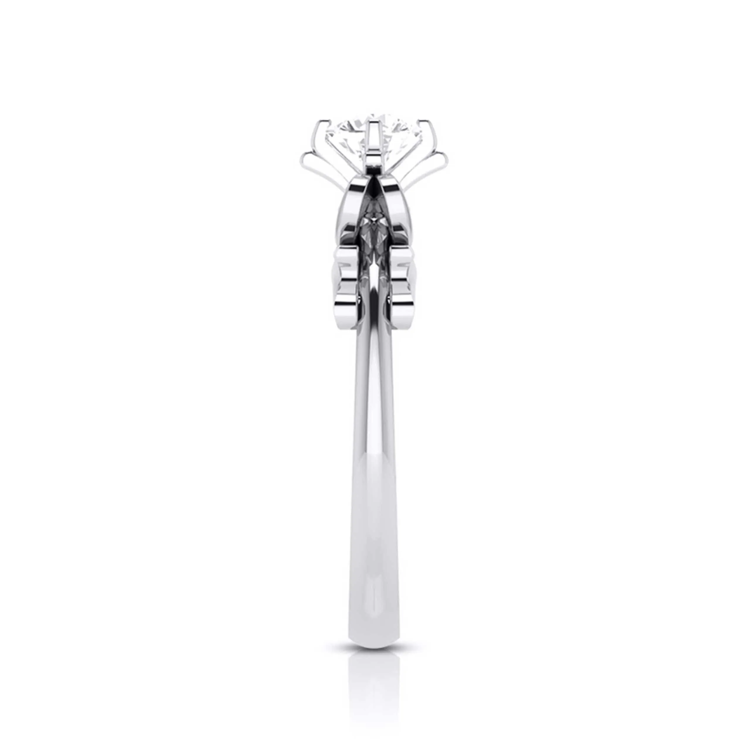 1-Carat Solitaire Designer Bow Platinum Ring JL PT G 108-C