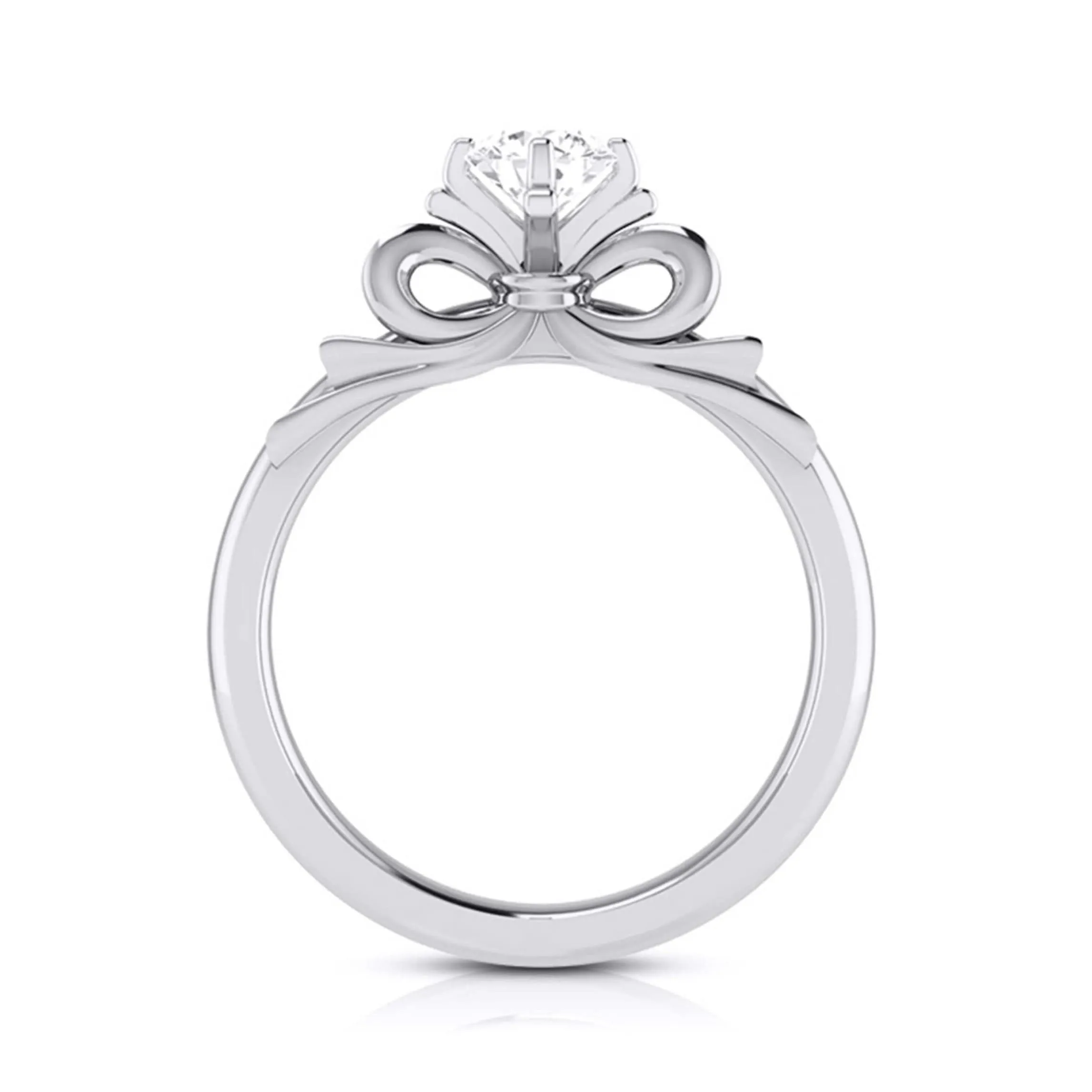 1-Carat Solitaire Designer Bow Platinum Ring JL PT G 108-C