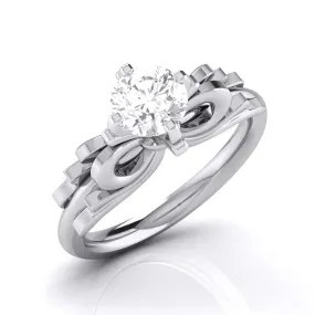 1-Carat Solitaire Designer Bow Platinum Ring JL PT G 108-C