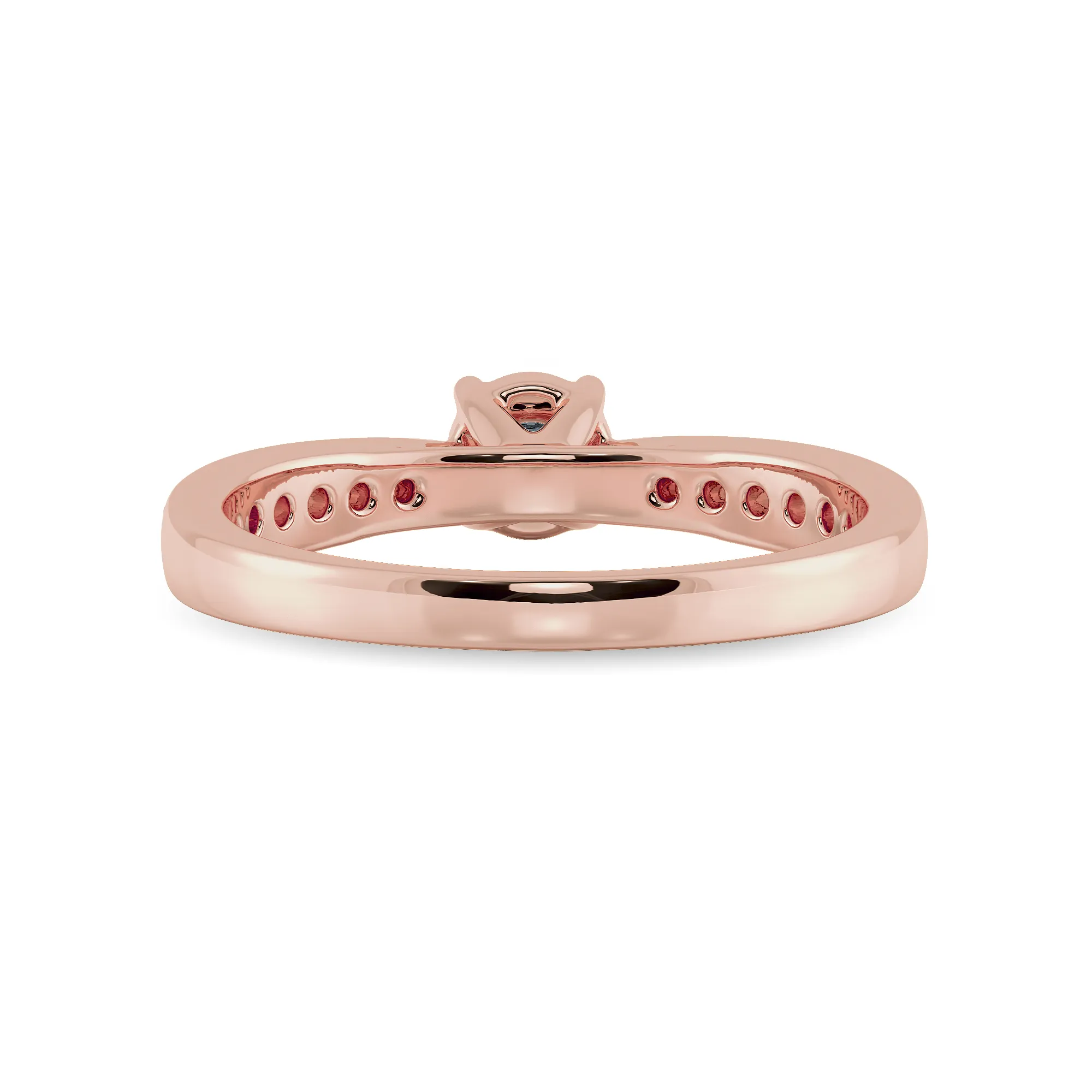 1-Carat Solitaire Diamond Shank 18K Rose Gold Ring JL AU 1286R-C