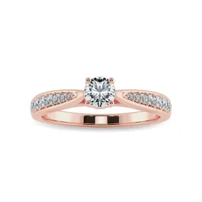 1-Carat Solitaire Diamond Shank 18K Rose Gold Ring JL AU 1286R-C