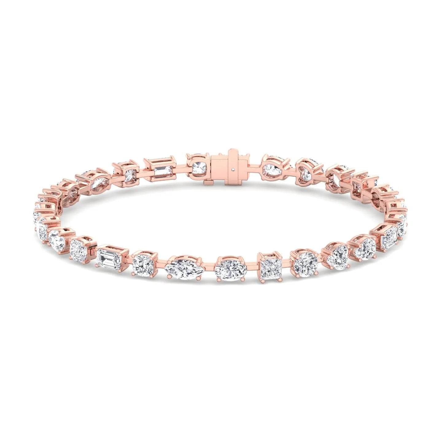 10.50CT T.W Multi Shape Natural Diamond Tennis Bracelet 18K Solid Gold