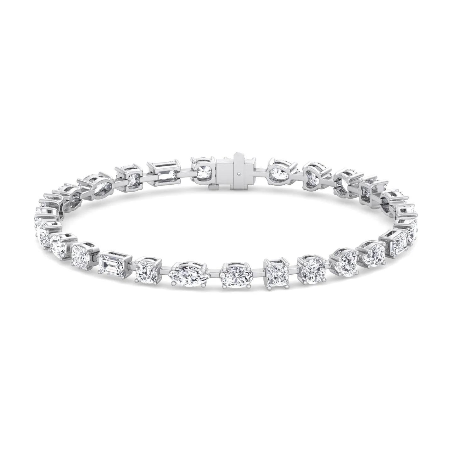10.50CT T.W Multi Shape Natural Diamond Tennis Bracelet 18K Solid Gold