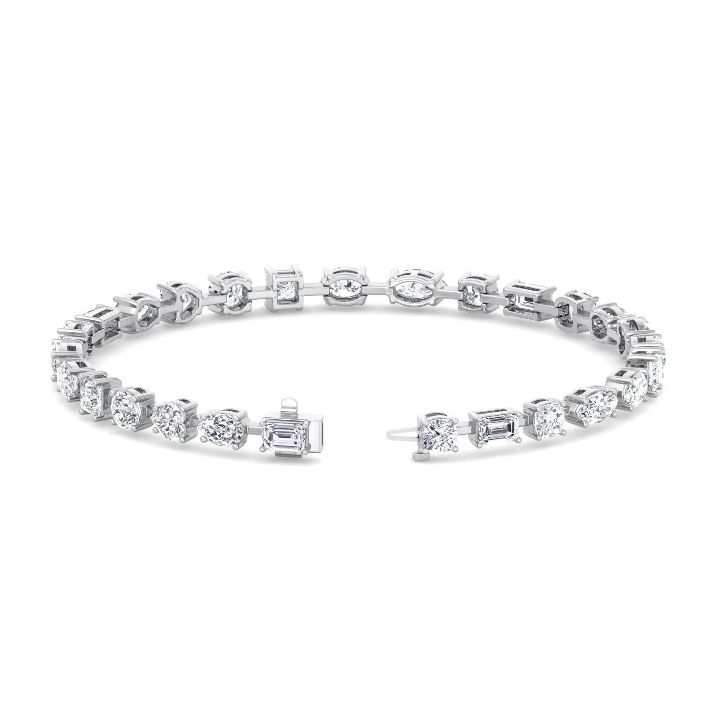 10.50CT T.W Multi Shape Natural Diamond Tennis Bracelet 18K Solid Gold