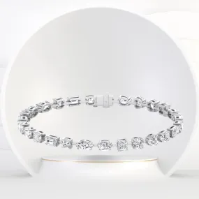 10.50CT T.W Multi Shape Natural Diamond Tennis Bracelet 18K Solid Gold