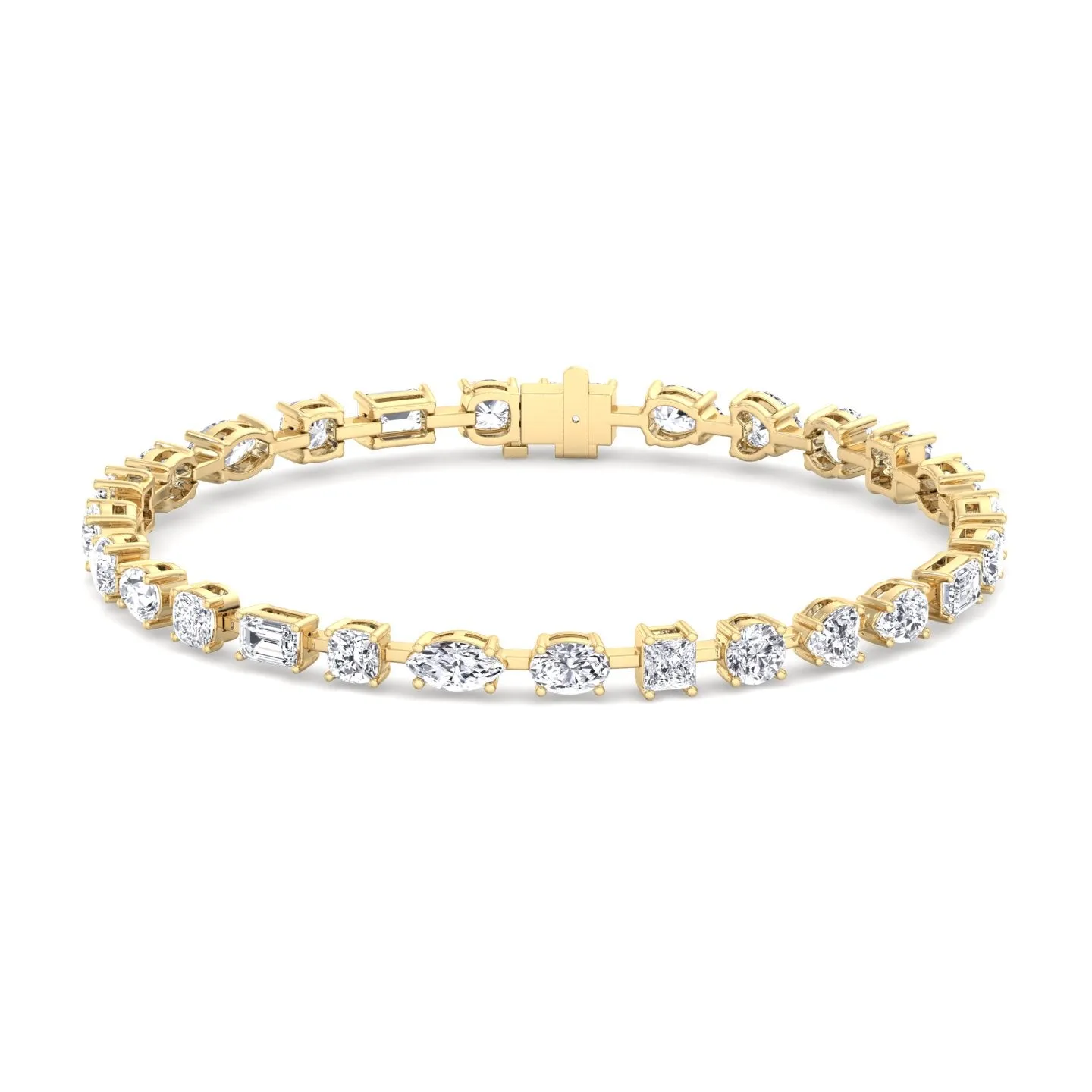 10.50CT T.W Multi Shape Natural Diamond Tennis Bracelet 18K Solid Gold