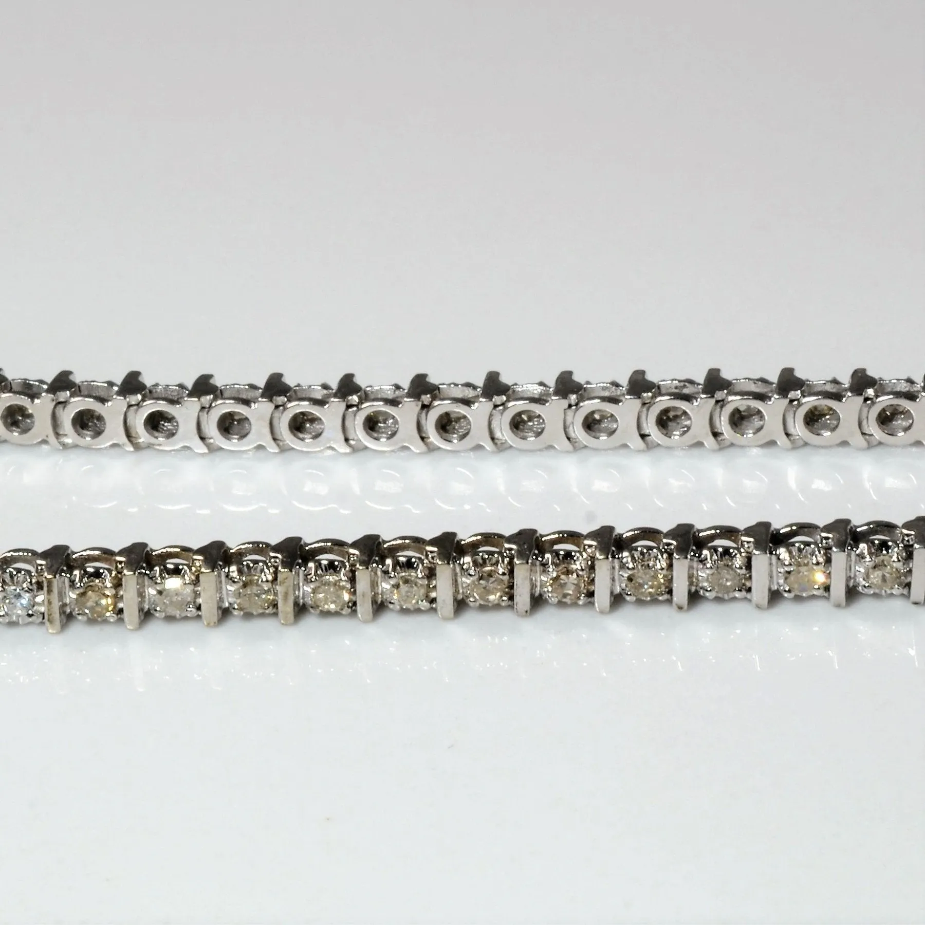 10k White Gold Diamond Tennis Bracelet | 1.00ctw | 8" |