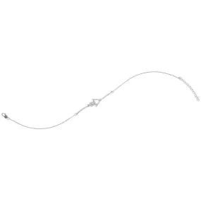 10kt White Gold Women's Round Diamond Hamsa Hand Chain Bracelet 1-5 Cttw - FREE Shipping (US/CAN)
