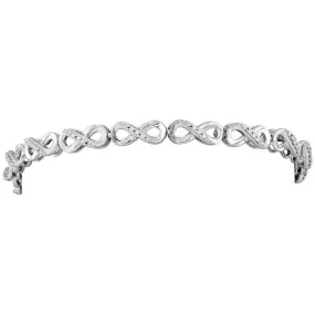 10kt White Gold Women's Round Diamond Infinity Tennis Bracelet 1-4 Cttw - FREE Shipping (US/CAN)