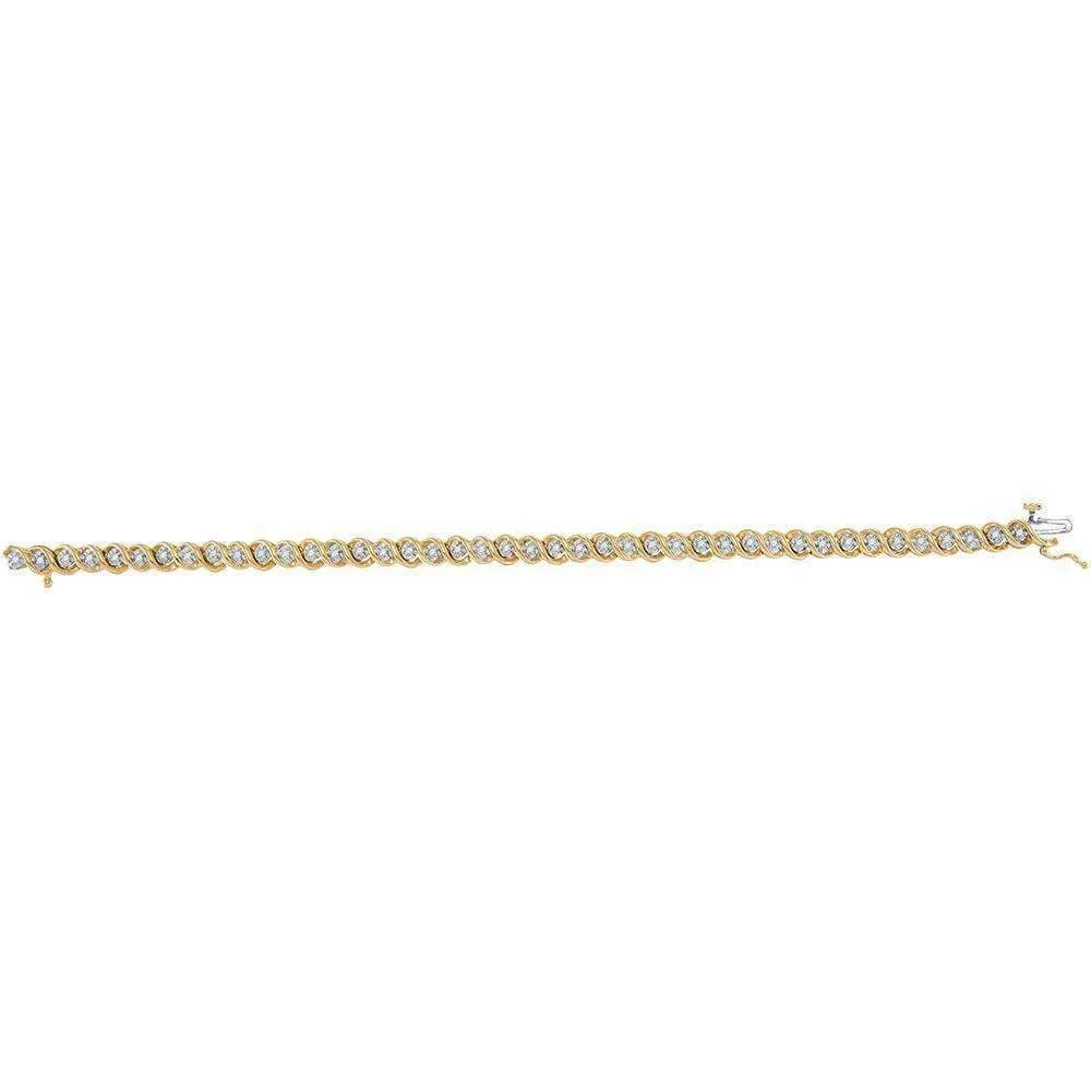 10kt Yellow Gold Women's Round Diamond Tennis Bracelet 1-2 Cttw - FREE Shipping (US/CAN)