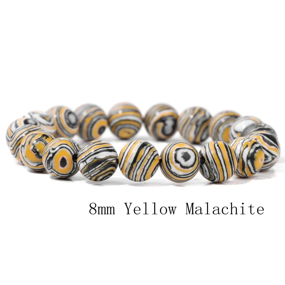 10mm Blue Malachite Beads Bracelets For Women Men Handmade