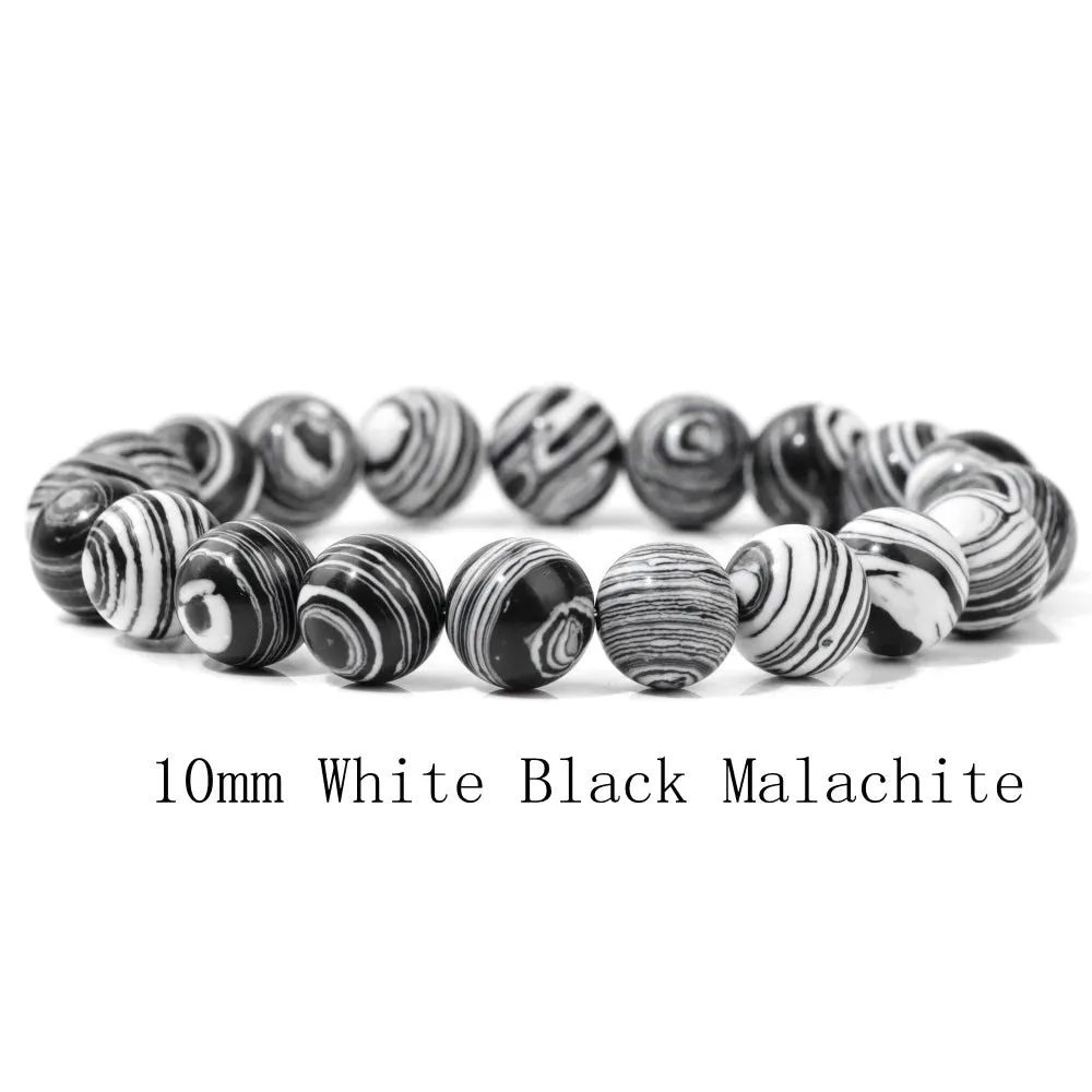 10mm Blue Malachite Beads Bracelets For Women Men Handmade