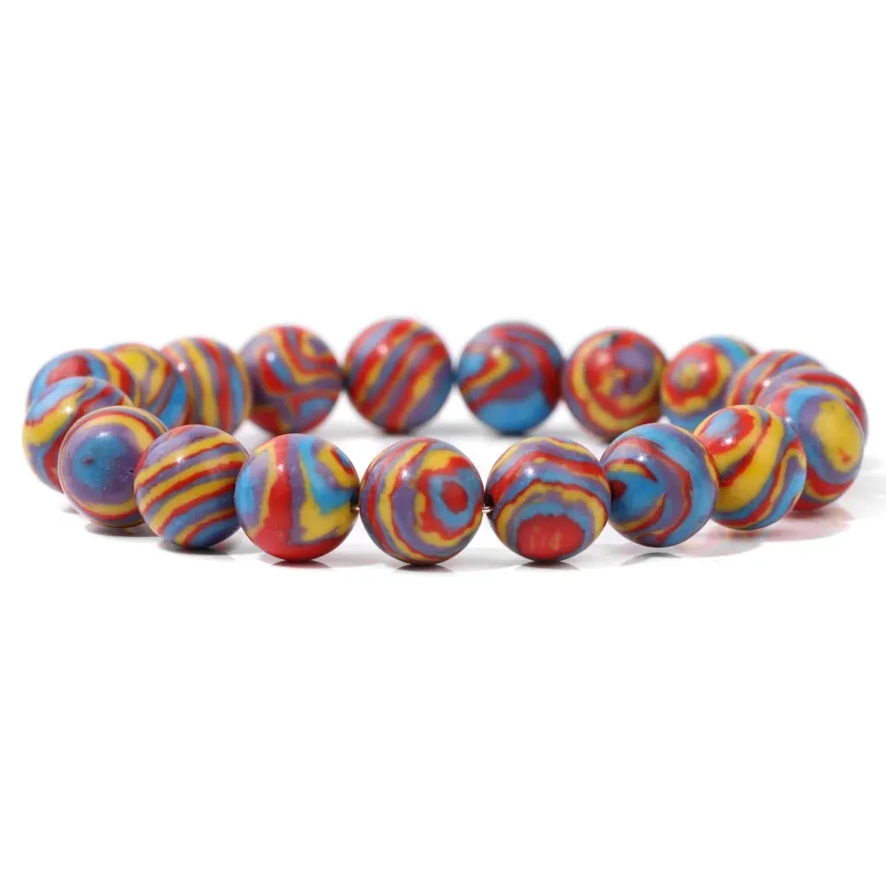 10mm Blue Malachite Beads Bracelets For Women Men Handmade