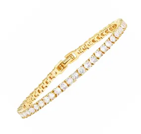 14K Gold Plated Classic Tennis Bracelet Cubic Zirconia Gold Bracelets for Women Pulsera Esclava Oro Laminado  Para Mujer