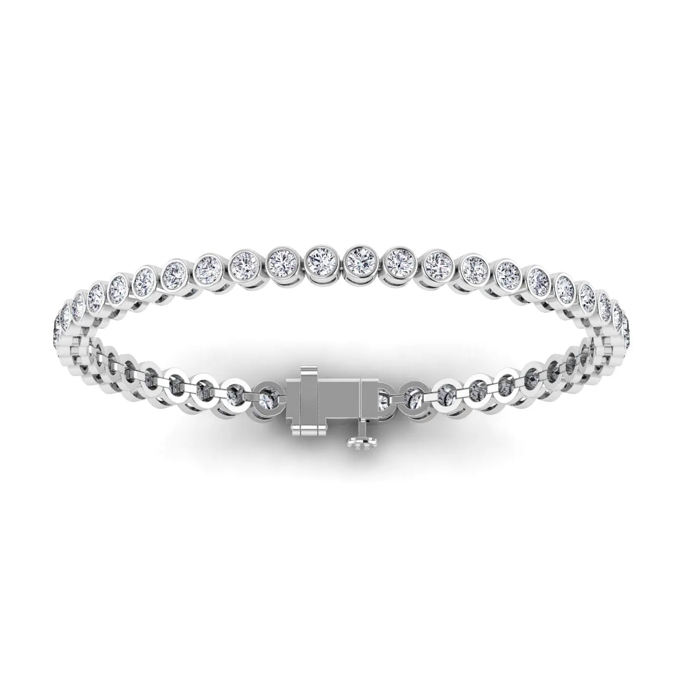 14K or 18K Gold Diamond Tennis Bracelet 2 ct bezel set, Lab Grown