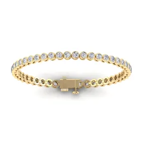 14K or 18K Gold Diamond Tennis Bracelet 2 ct bezel set, Lab Grown