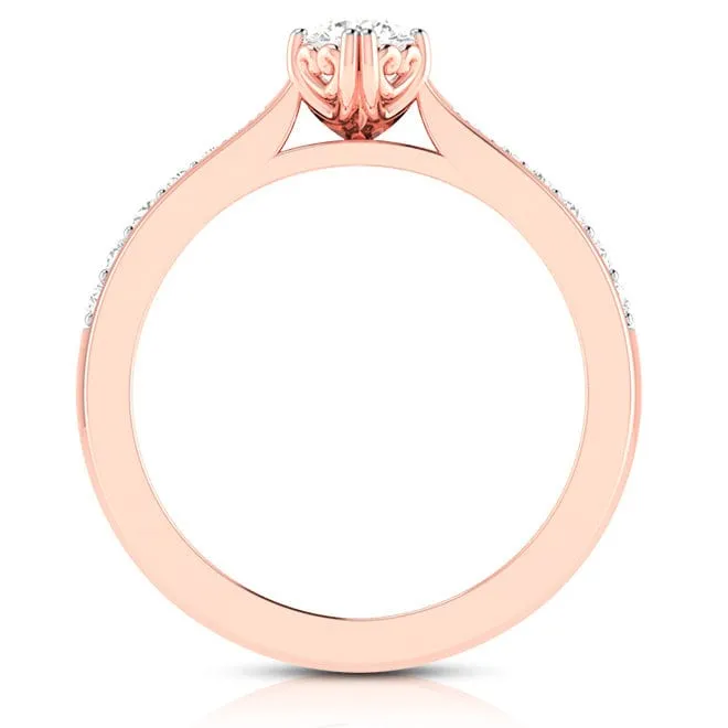 1.50-Carat Lab Grown Solitaire 18K Rose Gold Ring JL AU LG G-107R-D