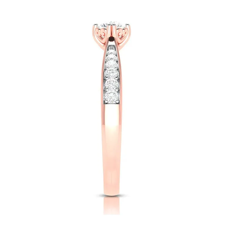 1.50-Carat Lab Grown Solitaire 18K Rose Gold Ring JL AU LG G-107R-D