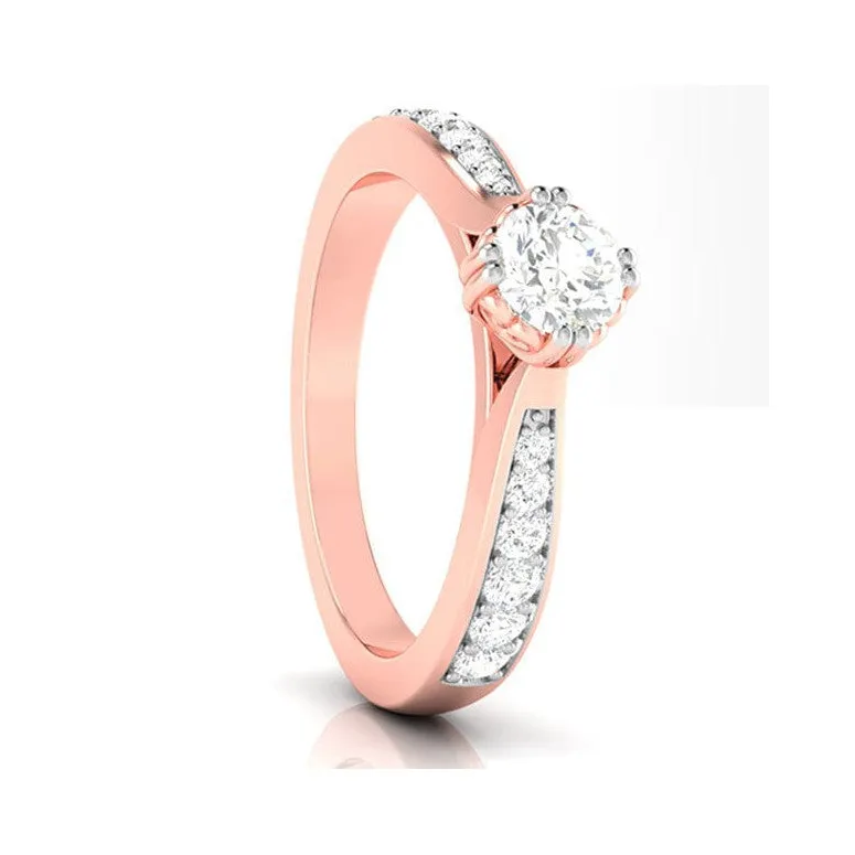 1.50-Carat Lab Grown Solitaire 18K Rose Gold Ring JL AU LG G-107R-D
