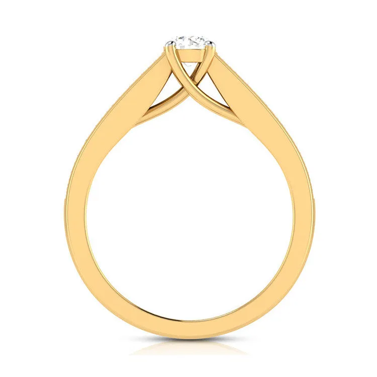 1.50-Carat Lab Grown Solitaire 18K Yellow Gold Diamond Shank Ring JL AU LG G-120Y-D