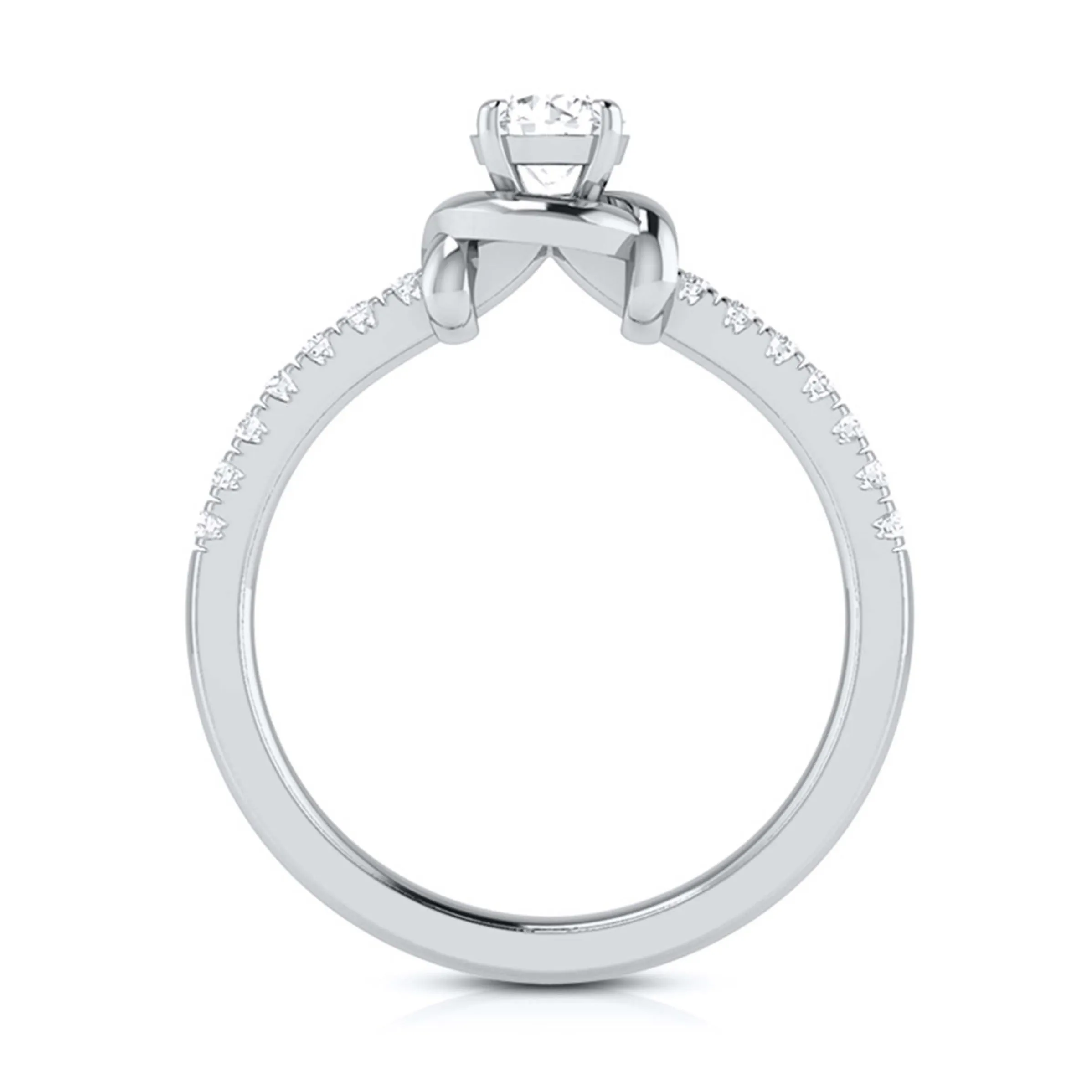 1.50-Carat Lab Grown Solitaire Diamond Accents Platinum Ring for Women JL PT LG G-113-E
