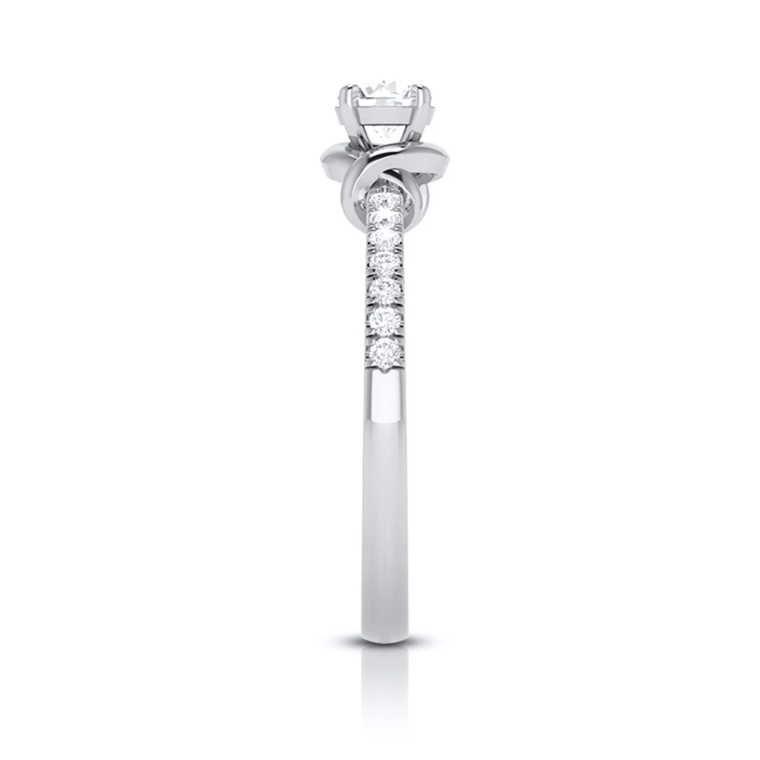 1.50-Carat Lab Grown Solitaire Diamond Accents Platinum Ring for Women JL PT LG G-113-E