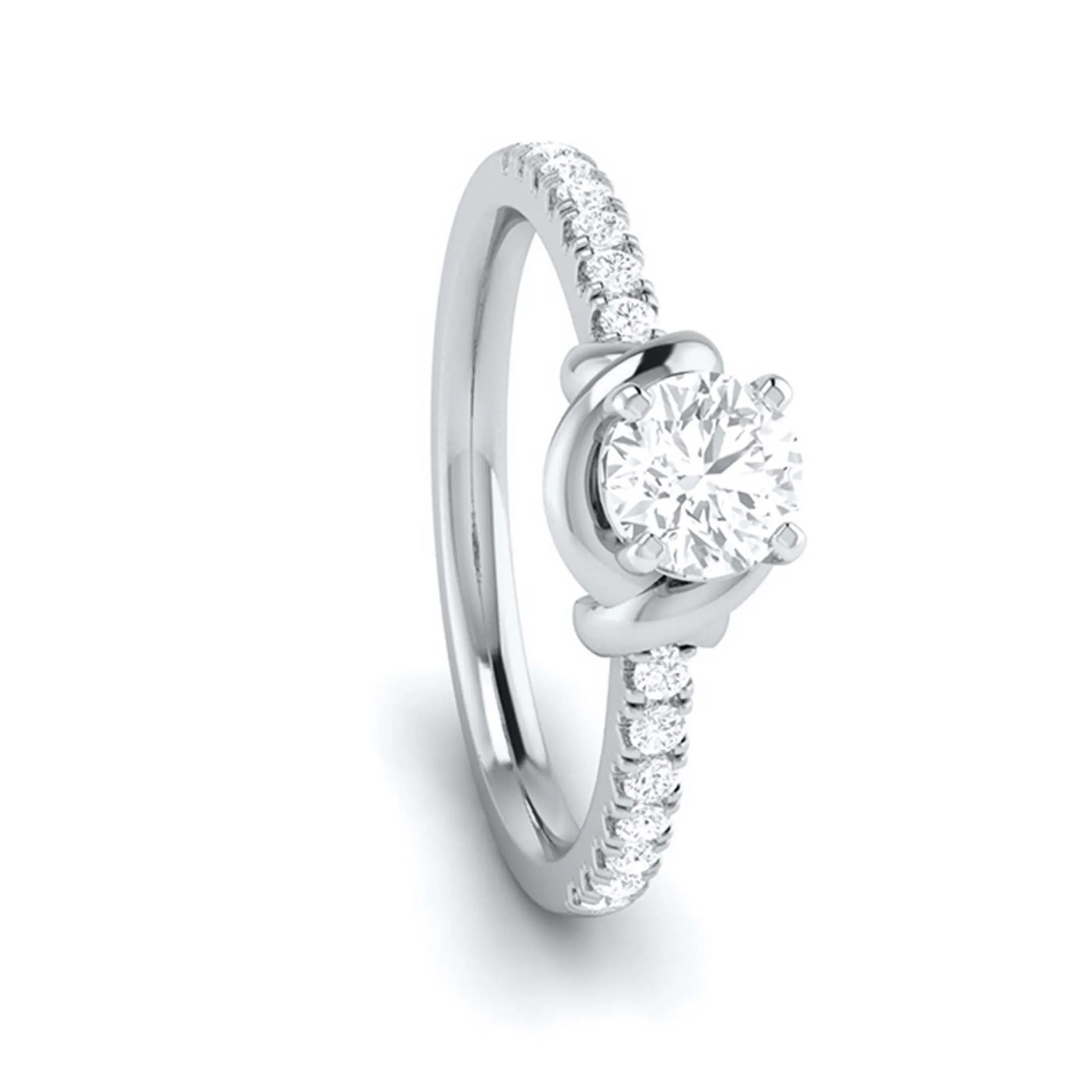 1.50-Carat Lab Grown Solitaire Diamond Accents Platinum Ring for Women JL PT LG G-113-E
